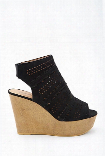 Qupid Faux Suede Wedges