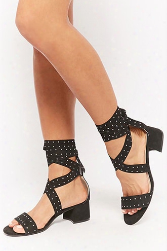 Qupid Studded Wraparound Heels