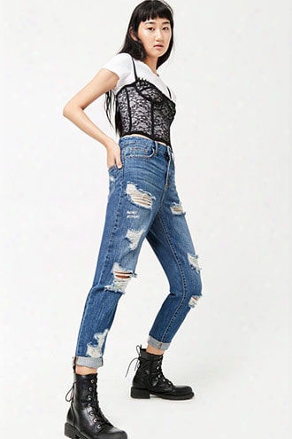 Regret Nothing Graphic Distressed Jeans