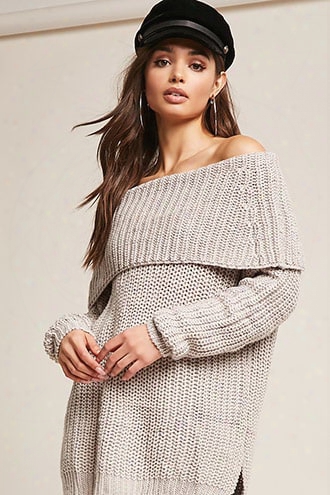 Ribbed Knit Off-the-shoulder Sweater