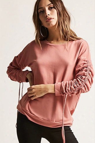 Ruched Drawstring Pullover