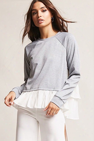 Ruffled Combo Pullover