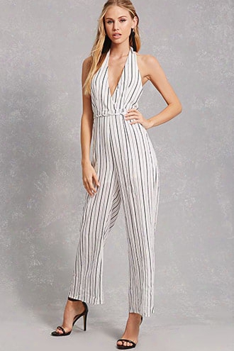 Selfie Leslie Striped Jumpsuit