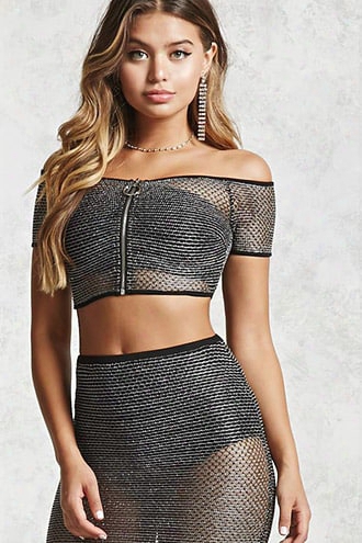 Semi-sheer Metallic Top