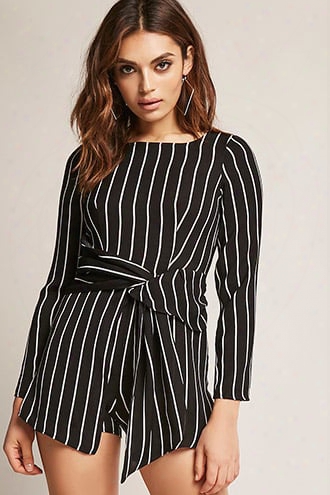 Stripe Tie-front Romper