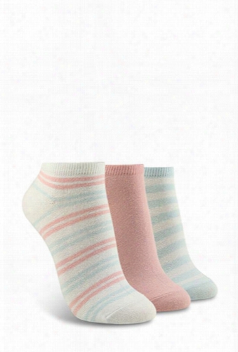 Striped Ankle Socks Set - 3 Pack