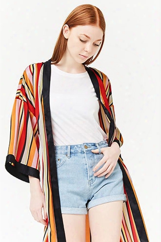 Striped Satin Kimono