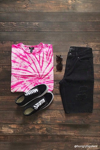 Tie-dye Rolled Trim Tee