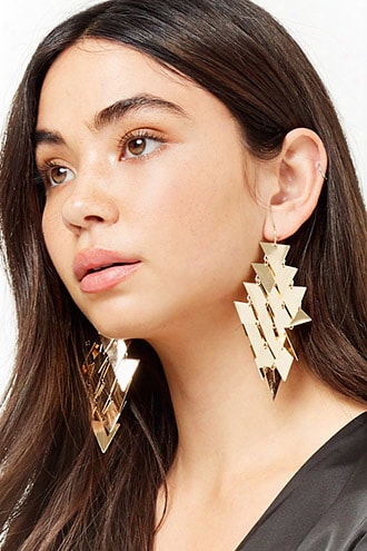 Tiered Triangle Drop Earrings