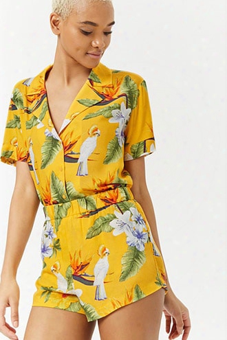 Tropical Cockatoo Print Shorts