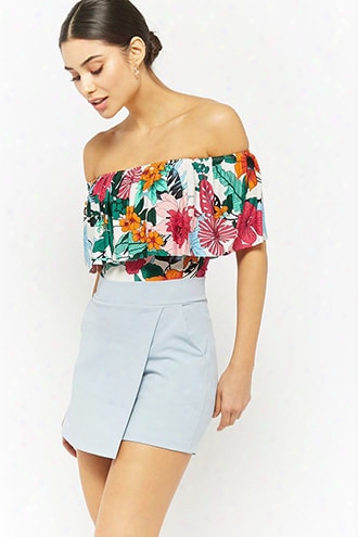 Tropical Print Flounce Bodysuit