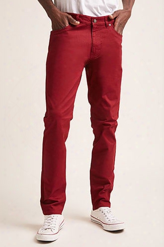 Twill Woven Slim-fit Pants