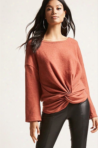 Twist-front Sweater-knit Top