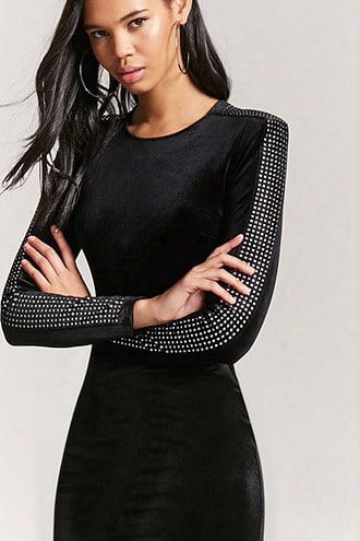 Velvet Stud Bodycon Dress