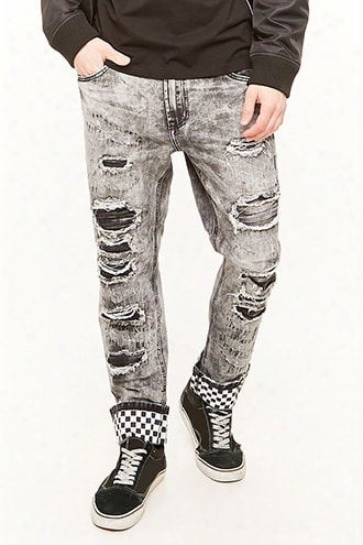 Victorious Distressed Checkered Hem Jeans