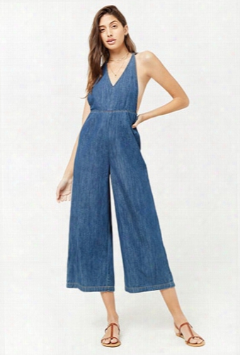 Wide-leg Denim Jumpsuit