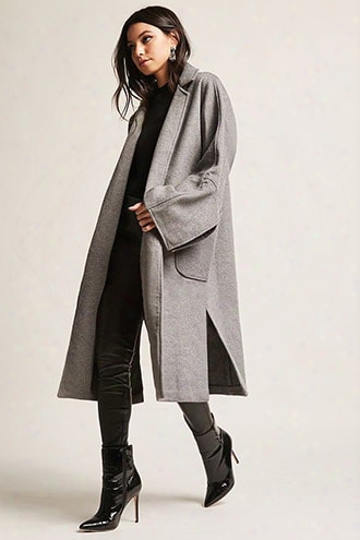 Wool-blend Open-front Coat