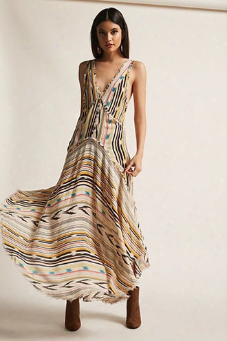Z&l Europe Frayed Stripe Maxi Dress