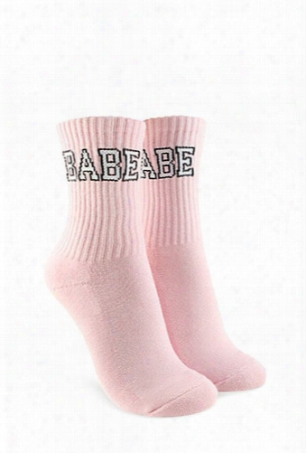 Babe Graphic Crew Socks