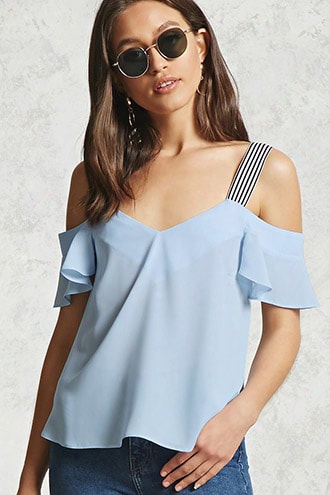 Chiffon Open-shoulder Top