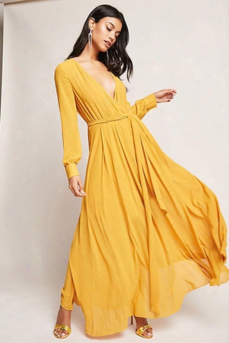 Chiffon Surplice Maxi Dress