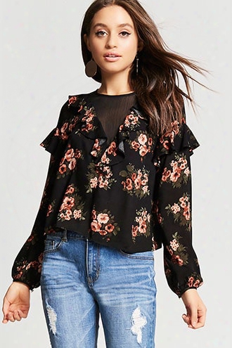 Contemporary Flo Ral Ruffle Top