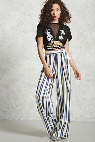 Contemporary Striped Palazzo Pants