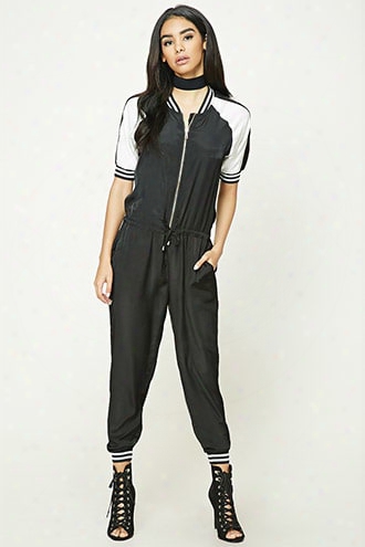 Contrast-paneled Jumpsuit