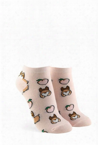 Corgi Print Ankle Socks