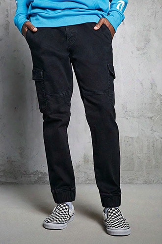 Denim Cargo Joggers