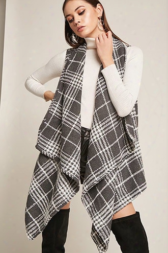 Draped Plaid Vest