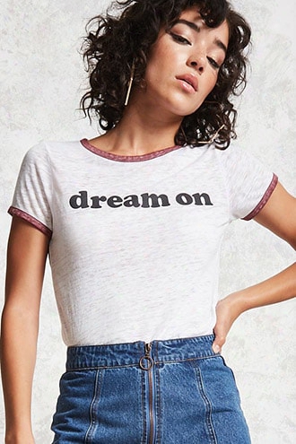 Dream On Graphic Ringer Tee