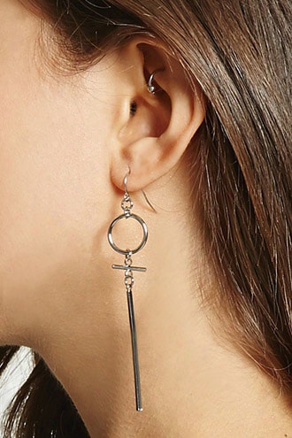 Drop Matchstick Hoop Earrings