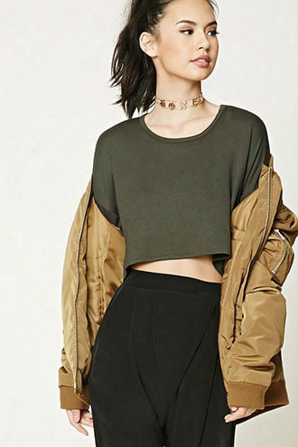 Drop-sleeve Crop Top