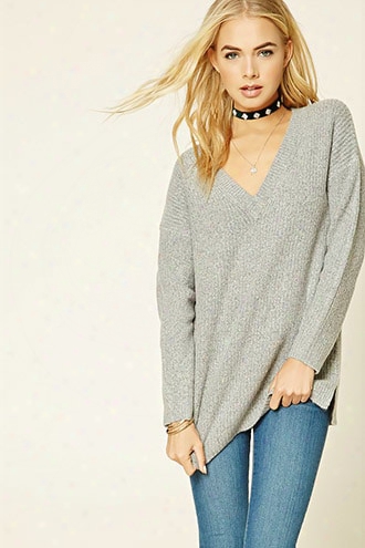 Dropped-sleeve V-neck Sweater