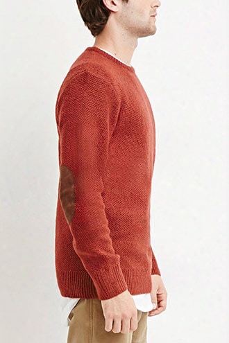 Elbow-patch Textured Sweater