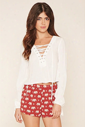 Elephant Print Crepe Shorts