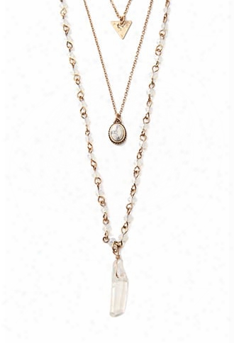 Faux Crystal Layered Necklace