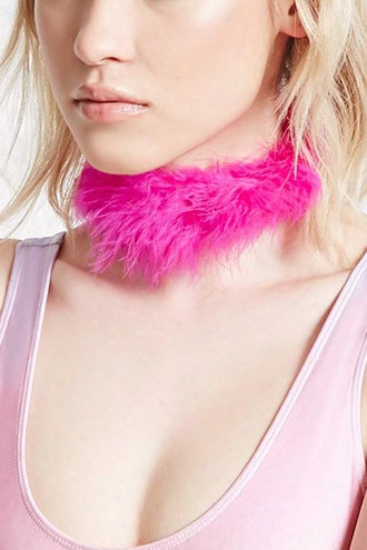 Faux Feather Choker