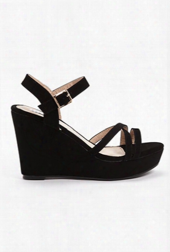 Faux Leather Platform Wedges