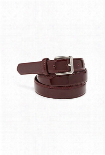 Faux Patent Leather Waist Belt