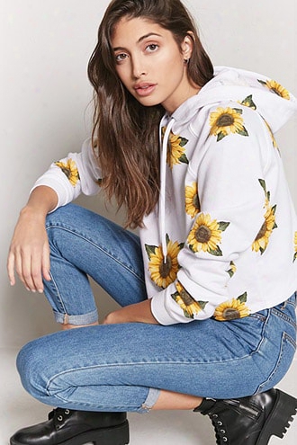 French Terry Sunflower Print Pullover