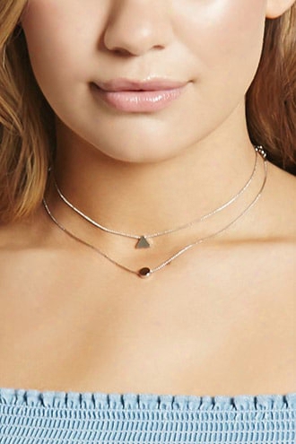 Geo Charm Choker Set