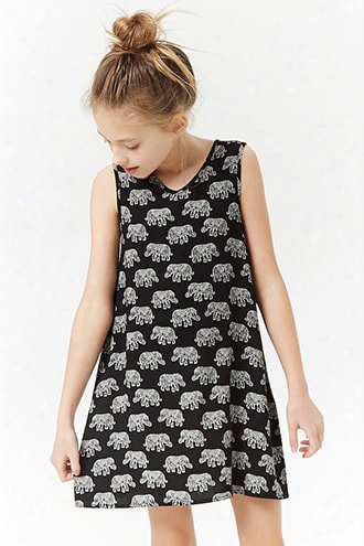 Girls Elephant Print Dress (kids)