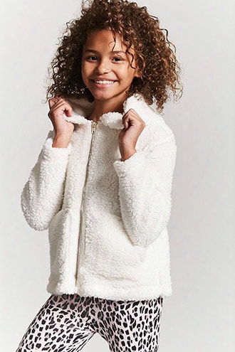 Girls Faux Shearling Zip-up Hoodie (kids)