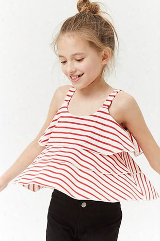 Girls Striped Flounce Top (kids)