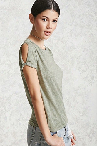 Heathered Cutout Tee