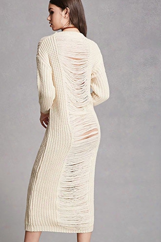 Ladder-cutout Sweater Dress