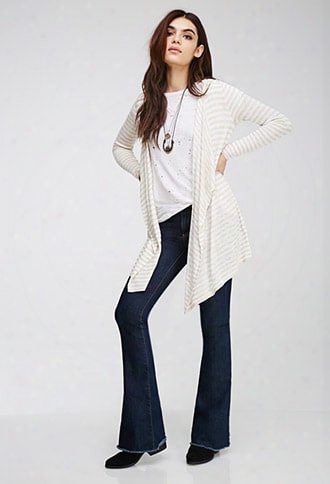 Marled Stripe Hooded Cardigan