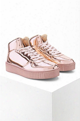 Metallic High-top Sneakers